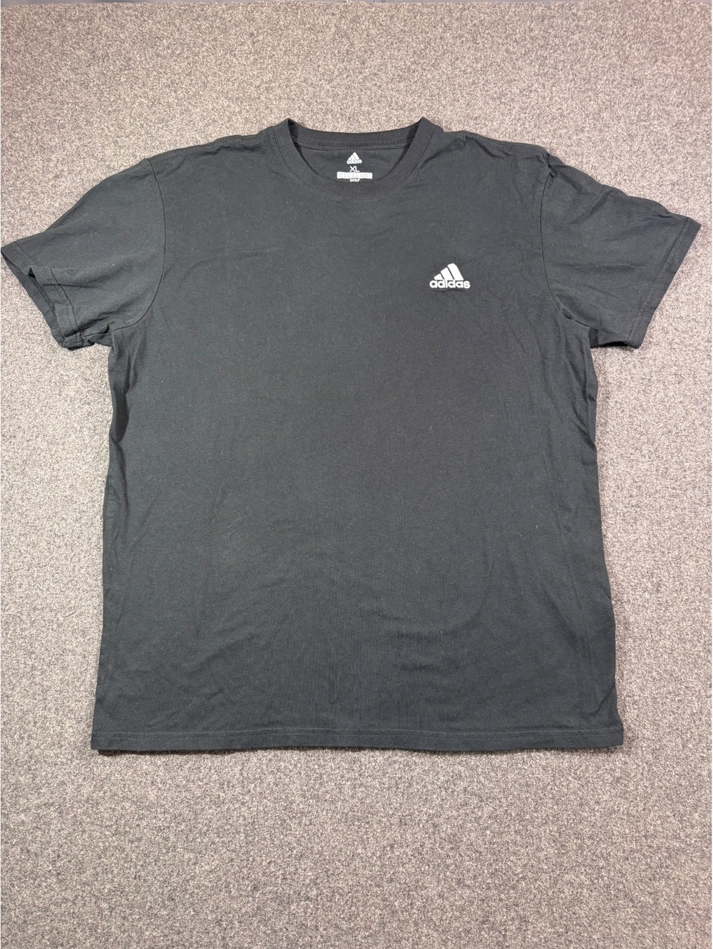 Adidas Black Short Sleeve Crew Neck T-Shirt with Logo - Size Large
